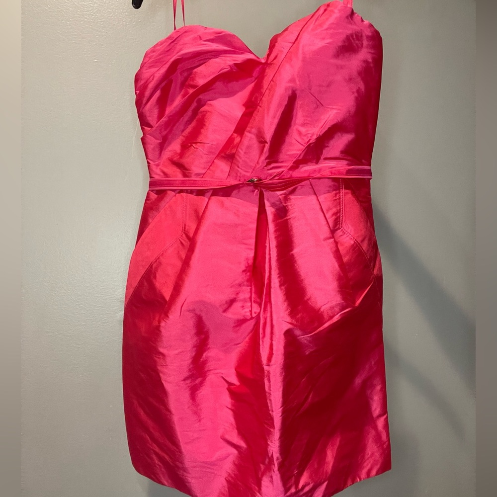AQUA Strapless Hot Pink Short Dress